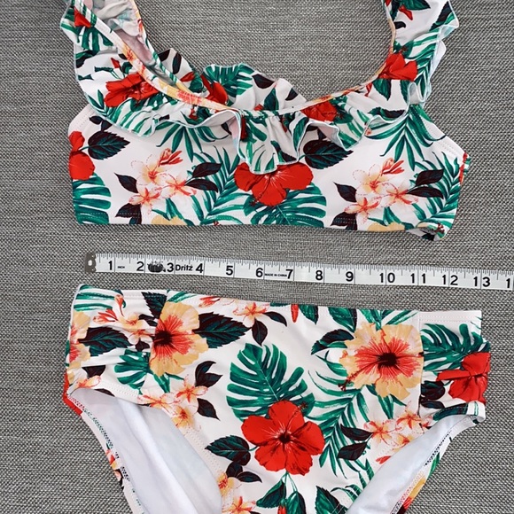 Cabana Del Sol floral ruffle two piece bikini set size Small - Picture 7 of 7